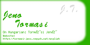 jeno tormasi business card